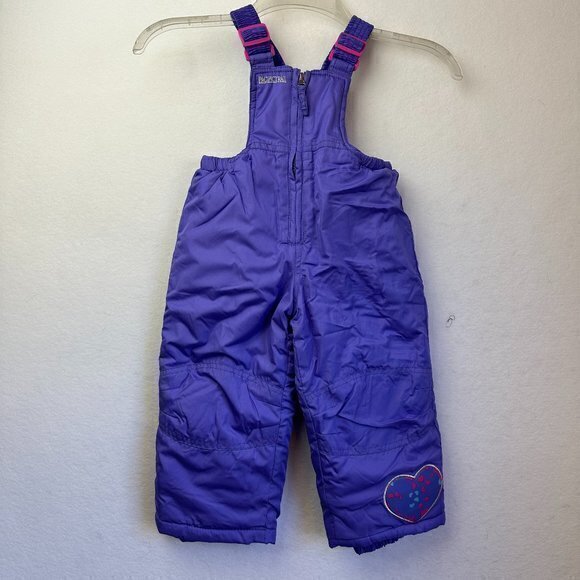 PACIFIC TRAIL Snow Pants 18 mth winter snow suit bib purple heart‎ detail - Picture 1 of 6